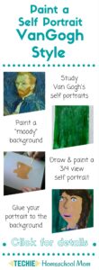 VanGogh painted over 30 self-portraits. With this art lesson, elementary and middle school children study Van Gogh's self-portraits and paint their own.