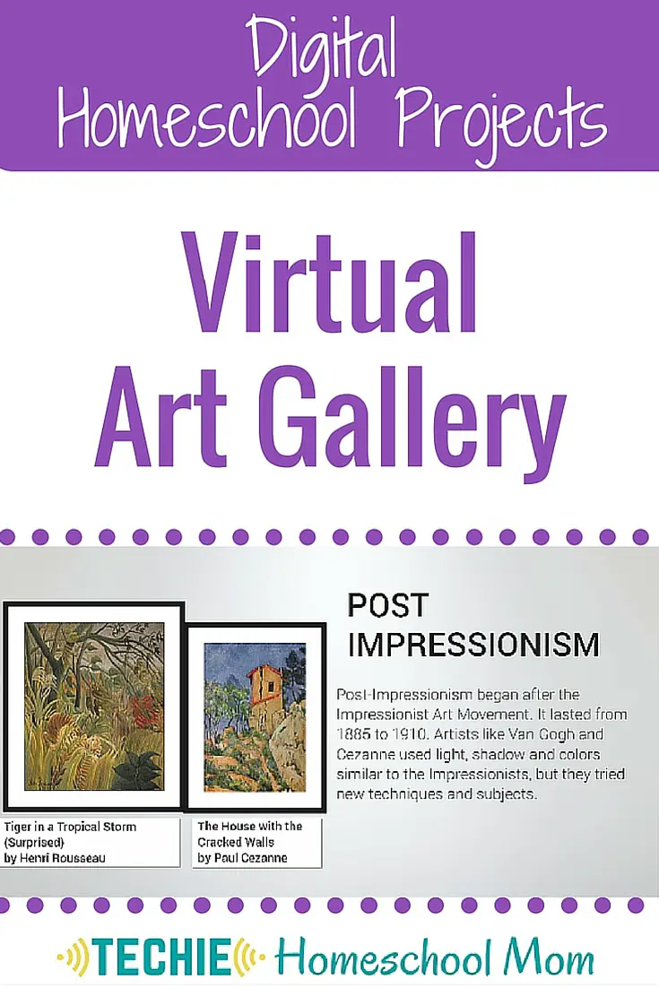 How would your kids like to create a virtual art gallery? They can use this webtool to share their own artwork or to demonstrate what they have learned about famous artists and artwork. This is a 'must do' project for any homeschool art curriculum. Get your free template today.
