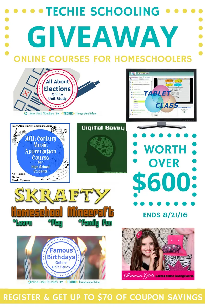 Techie Schooling Giveaway..Win over $600 worth of online homeschool courses