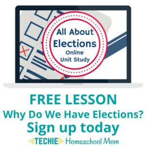 Elections Unit Study. This homeschool curriculum integrates multiple subjects for multiple ages of students. Access websites and videos and complete digital projects. With Online Unit Studies’ easy-to-use E-course format, no additional books and print resources are needed. Just gather supplies for hands-on projects and register for online tools.