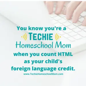 You know you're a Techie Homeschool Mom when you visit TechieHomeschoolMom.com for homeschool inspiration and encouragement.