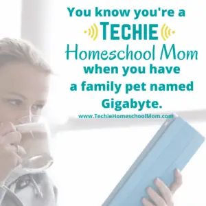 You know you're a Techie Homeschool Mom when you visit TechieHomeschoolMom.com for homeschool inspiration and encouragement.
