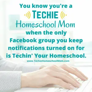 You know you're a Techie Homeschool Mom when you visit TechieHomeschoolMom.com for homeschool inspiration and encouragement.