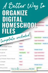 Learn how to keep track of all your homeschool links and digital files. Get a free template to take your digital homeschool organization to a new level.