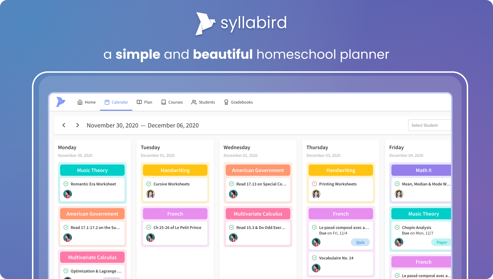 a simple and beautiful homeschool planner