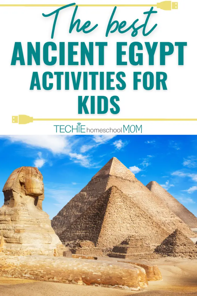 There are many creative ways to make history come alive in our homeschools!  Enjoy these Ancient Egypt activities for kids, plus learn about a techie resource to take your studies even further.