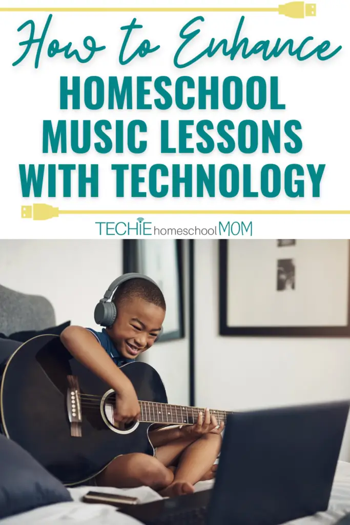 Technology is be a valuable tool to enhance your homeschool music lessons.  Here are my favorite options to help your kids develop skills at home! 